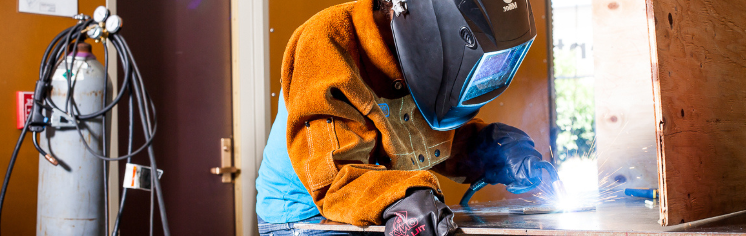  Welder student learning how to weld 